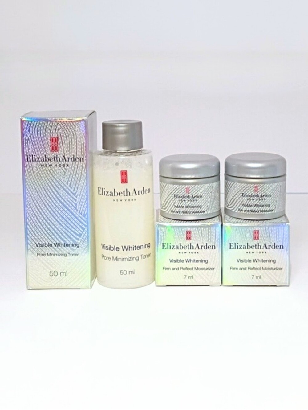 Elizabeth Arden Visible Whitening Toner + 2 Firm & Reflect Creams NIB
